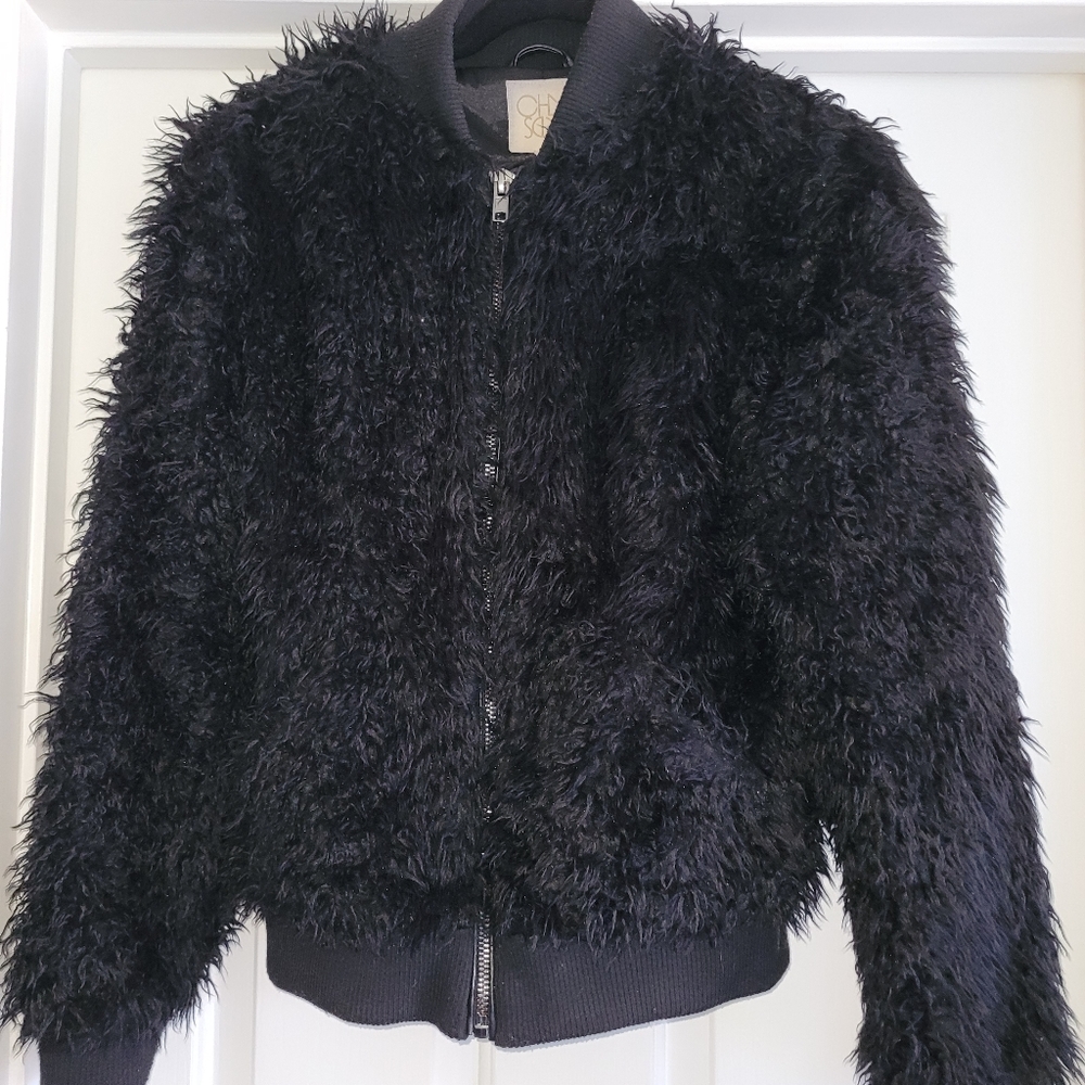 Black faux Tibetan lamb jacket